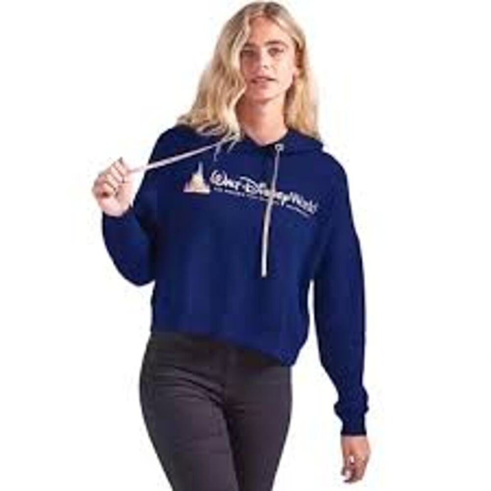 Walt Disney World 50th Anniversary Castle Cropped Hoodie Womens Size M